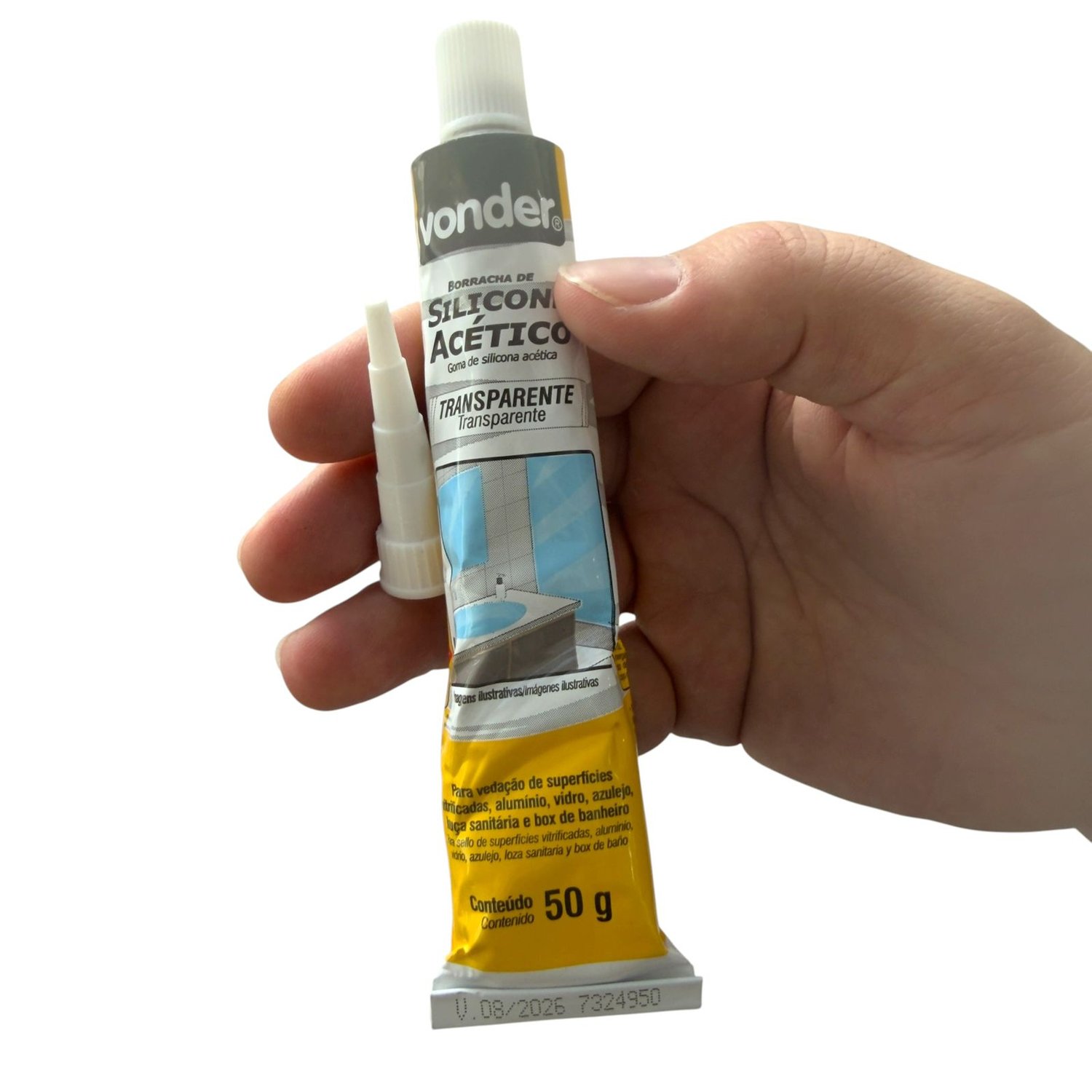 Borracha de Silicone Acético Transparente 50g VONDER