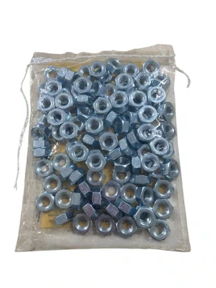 100 Porca Sextavada M10 10mm MA Zincada Branca - KIT