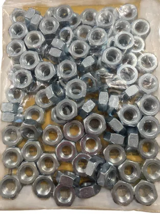 100 Porca Sextavada M10 10mm MA Zincada Branca - KIT