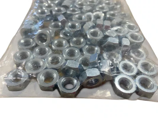 100 Porca Sextavada M10 10mm MA Zincada Branca - KIT