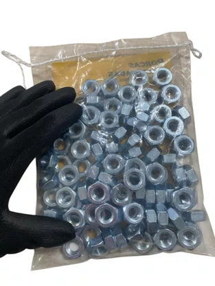 100 Porca Sextavada M10 10mm MA Zincada Branca - KIT