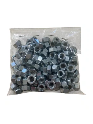 100 Porca Sextavada NC 3/8" Torque Zincado Branco - KIT