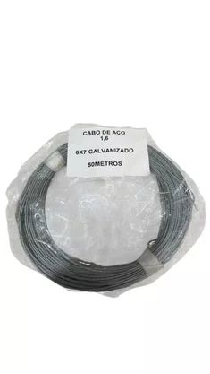 50M Cabo Aço 1/16" 1,6mm 6x7 Galv. Alma Fibra VONDER