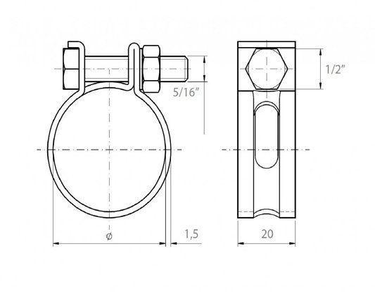 Abraçadeira Mangote Fita 20 - 48A56mm ZB