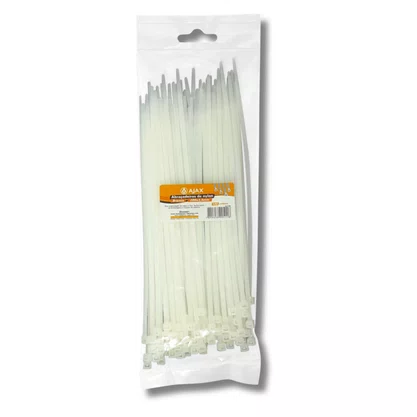 Kit 100 Abracadeira Nylon 200X3,5Mm Branca Ajax