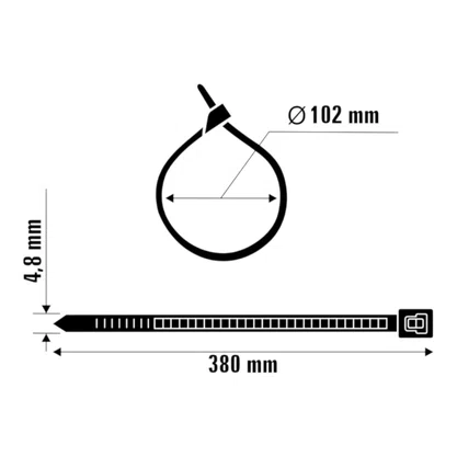 Kit 50 Abraçadeira Nylon 380X4,8Mm Pt  Ajax