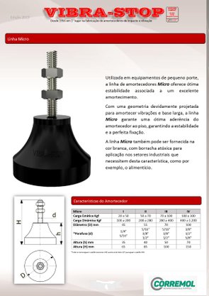 Amortecedor Micro III  3/8  VIBRA-STOP - 1PÇ