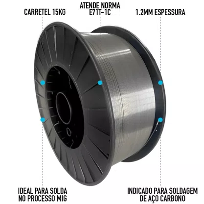 Arame Tubular Flexível 1,2mm E71T-1 15kg