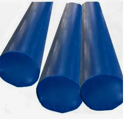 Barra Tarugo UHMW 50mm 1 Metro Redonda Azul Polietileno
