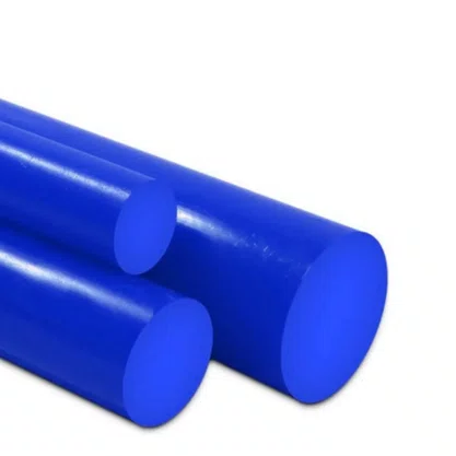 Barra Tarugo UHMW 50mm 1 Metro Redonda Azul Polietileno