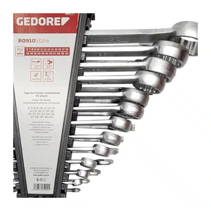 Chave Combinada Jg 6 A 32Mm 14B-15Pç Gedore Red