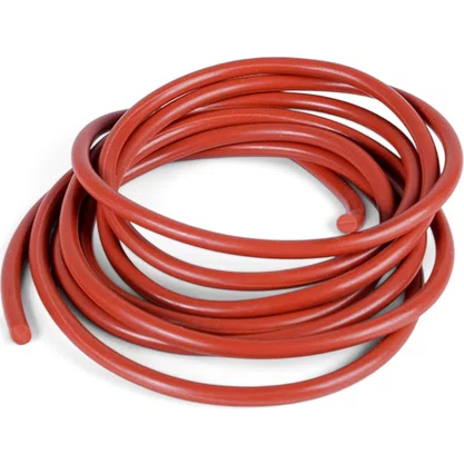 Cordão Borracha Silicone Vermelho  7mm - Em Metro
