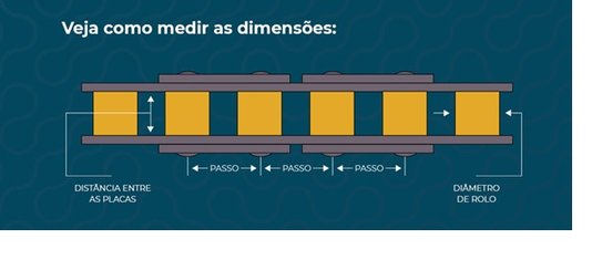 Corrente Simples ASA 40/1 K1 2x2 CM - Em Metro