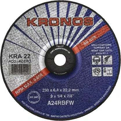 Disco Desbaste 9X1/4X7/8 Kra22 Kronos