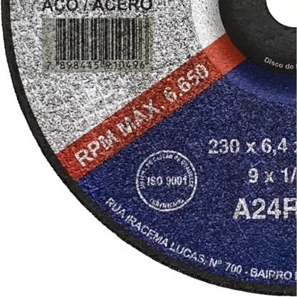 Disco Desbaste 9X1/4X7/8 Kra22 Kronos