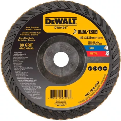 Disco Flap 7" GR-80 Dual-Trim DW8424T DEWALT - 1 peça