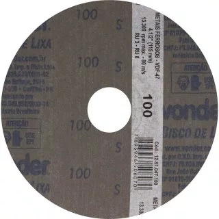 Disco Lixa 4 1/2X7/8 Gr-100 Vonder