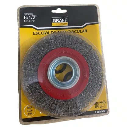 Escova Circular Aço 6x1x1/2" AC GRAFF
