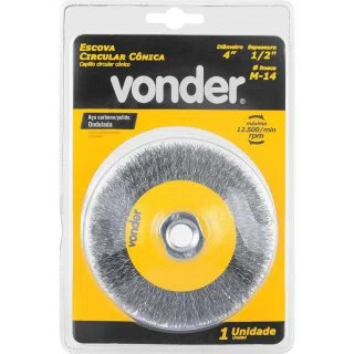Escova Circular Conica 100Mmx1/2 M14 Ondulada Vonder
