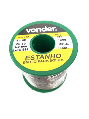 Estanho Fio 1,0Mm 40X60 Carretel 500Gr Vonder