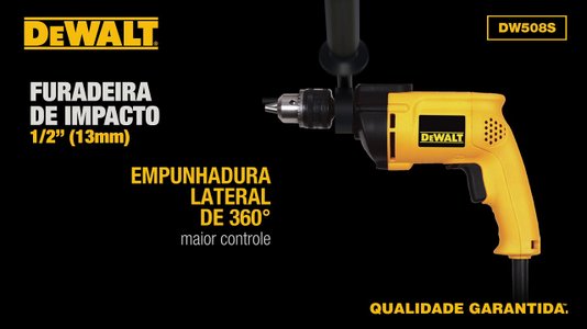 Furadeira de Impacto 1/2 13MM VVR DW508S-B2 220V DEWALT