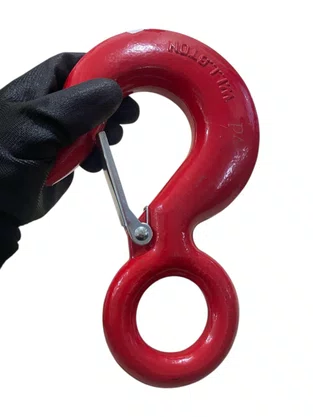 Gancho Olhal 5,0 Ton (3/4) Com Trava Vermelho - 1 peça