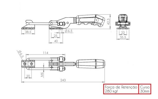 Grampo Tensor GA 120D/E120 para Cabo de Aço Industrial
