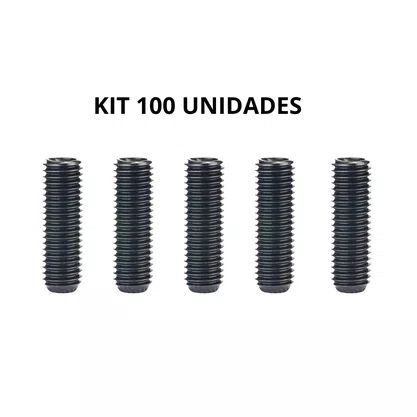 Kit 100 Parafuso Allen Sem Cabeça  6X10mm A.Liga