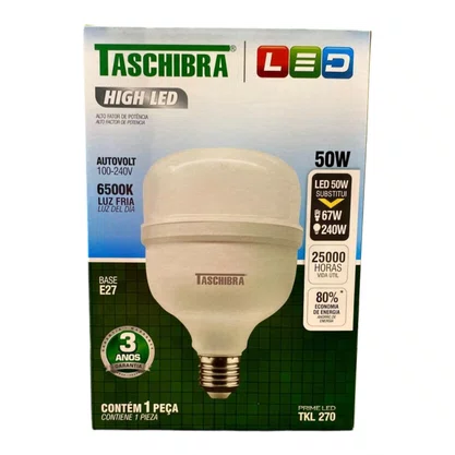 Lampada Bulbo Led 50W E-27 4000Lm Taschiba