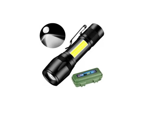 Lanterna Mini Tática Militar USB Recarregável