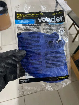 Máscara Descartável SEM Válvula PFF1 Azul VONDER