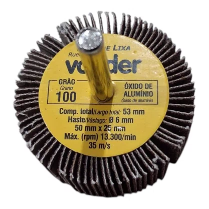 Mini Roda Lixa C/ Haste 50 X 25Mm Gr 100 Vonder