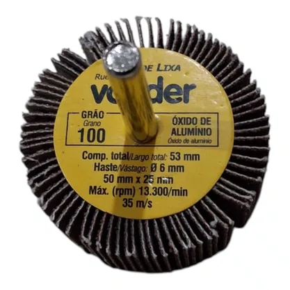 Mini Roda Lixa C/ Haste 50 X 25Mm Gr 100 Vonder