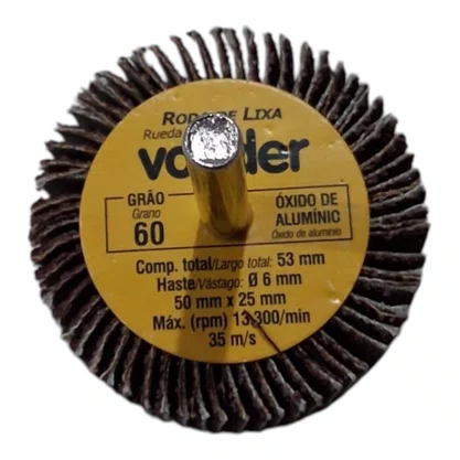 Mini Roda Lixa C/ Haste 50 X 25Mm Gr 60 Vonder