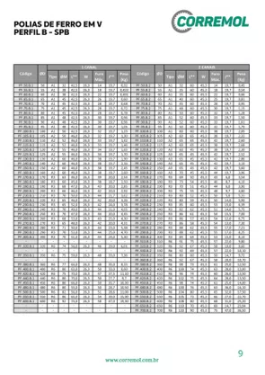 Polia Ferro Fundido 140mm B2 2 Canais Perfil B 5.1/2"