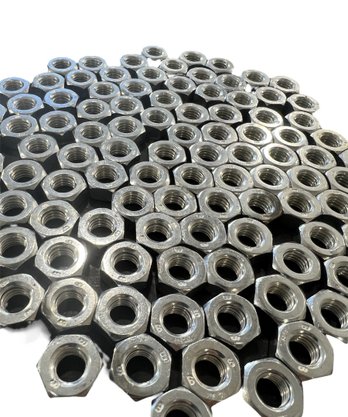 100 Porca Sextavada M10 10mm MA Zincada Branca - KIT