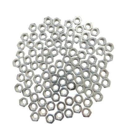 100 Porca Sextavada M10 10mm MA Zincada Branca - KIT