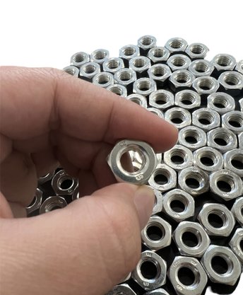 100 Porca Sextavada M5 5mm Trava Baixa Zincado Branco - KIT