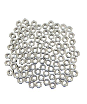 100 Porca Sextavada NC 1/4 Zincado Branco - CENTO