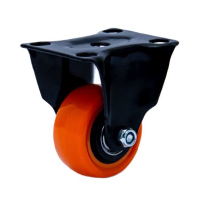 Rodízio Fixo Placa 210 Preto/Laranja 50kg COLSON