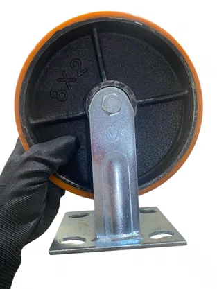 Rodízio Fixo Placa 82 FS PU AJAX 400Kg - 1 peça