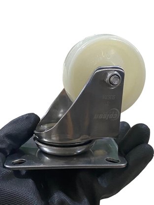 Rodízio Giratório Placa 312 Nylon Inox COLSON