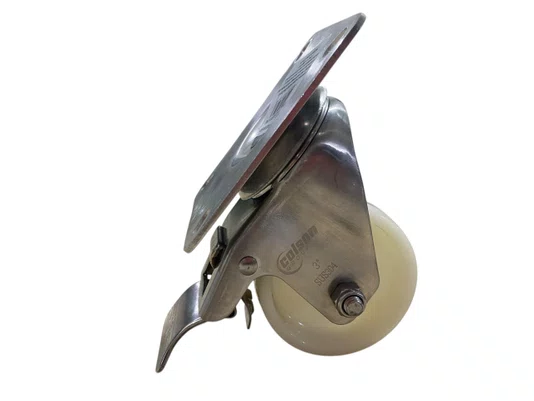 Rodízio Giratório Placa 312 Nylon Inox  Freio COLSON