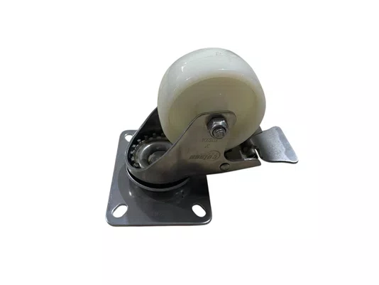 Rodízio Giratório Placa 312 Nylon Inox  Freio COLSON