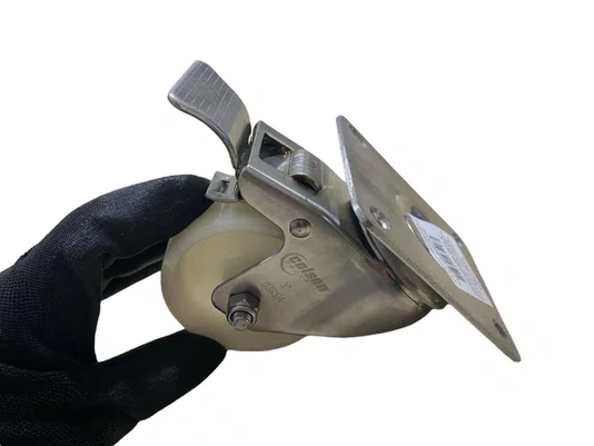 Rodízio Giratório Placa 312 Nylon Inox  Freio COLSON