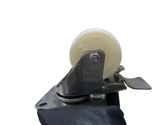 Rodízio Giratório Placa 312 Nylon Inox  Freio COLSON