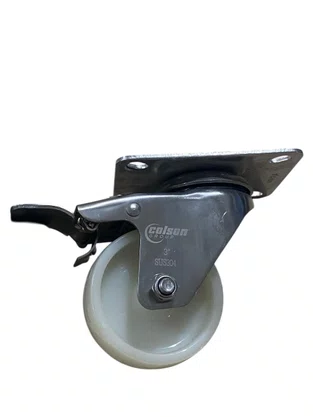 Rodízio Giratório Placa 312 Nylon Inox  Freio COLSON
