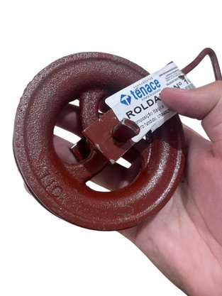 Roldana Para Cabo 10cm Metal Com Gancho 80Kg TENACE - 1PÇ