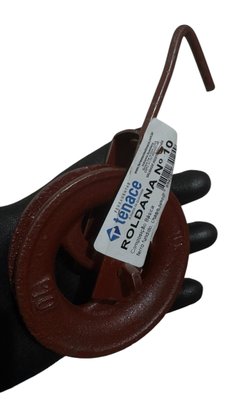 Roldana Para Cabo 10cm Metal Com Gancho 80Kg TENACE - 1PÇ