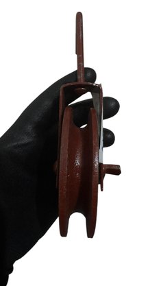 Roldana Para Cabo 10cm Metal Com Gancho 80Kg TENACE - 1PÇ